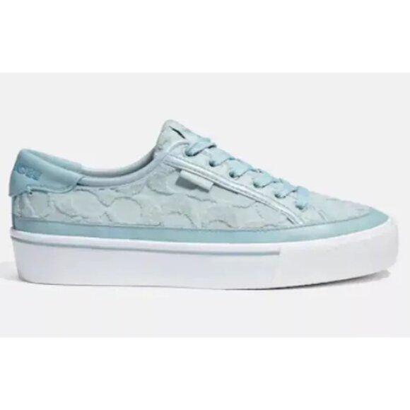 COACH Citysole Platform Women's Blue Sneaker Signature Terry Cloth Size US 8.5 - Picture 2 of 14